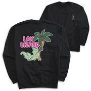 Guys Lacrosse Crewneck Sweatshirt - Lax Lizard (Back Design)