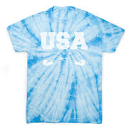 Field Hockey Short Sleeve T-Shirt - USA Field Hockey Tie Dye [Adult Large/Baby Blue] - SS