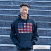 Baseball Hooded Sweatshirt - Patriotic Baseball