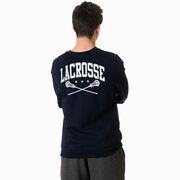 Guys Lacrosse Crewneck Sweatshirt - Lacrosse Crossed Sticks (Back Design)