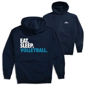 Volleyball Hooded Sweatshirt - Eat. Sleep. Volleyball. (Back Design) [Youth Medium/Navy] - SS