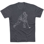 Hockey Short Sleeve T-Shirt - Hockey Player Sketch