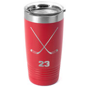 Hockey 20 oz. Double Insulated Tumbler - Personalized Crossed Sticks