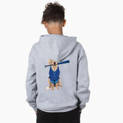 Baseball Hooded Sweatshirt - Dinger the Baseball Dog (Back Design)