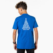 Lacrosse Short Sleeve T-Shirt - Merry Laxmas Tree (Back Design)