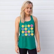 Softball Flowy Racerback Tank Top - Softball Makes Me Happy