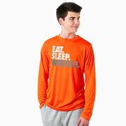 Wrestling Long Sleeve Performance Tee - Eat. Sleep. Wrestle.