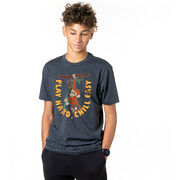 Guys Lacrosse Short Sleeve T-Shirt - Play Hard, Chill Easy