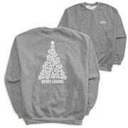 Lacrosse Crewneck Sweatshirt - Merry Laxmas Tree (Back Design)