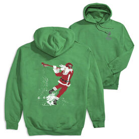 Guys Lacrosse Hooded Sweatshirt - Santa Laxer (Back Design)