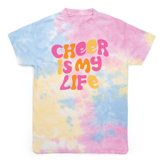 Cheerleading Short Sleeve T-Shirt - Cheer Is My Life Tie Dye