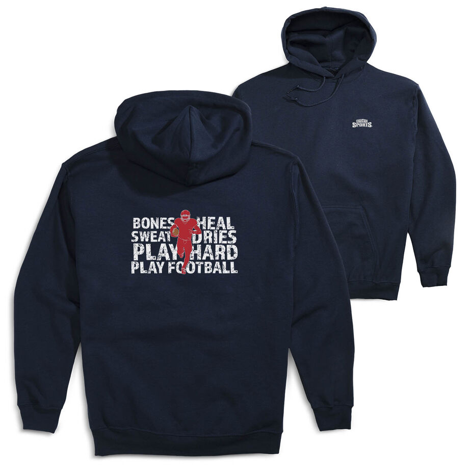 Football Hooded Sweatshirt - Bones Saying (Back Design)