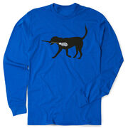 Guys Lacrosse Tshirt Long Sleeve - Max The Lax Dog