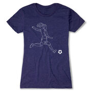 Soccer Women's Everyday Tee - Soccer Girl Player Sketch