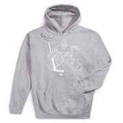 Hockey Hooded Sweatshirt - Hockey Goalie Sketch