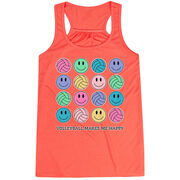 Volleyball Flowy Racerback Tank Top - Volleyball Makes Me Happy