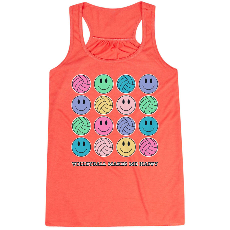 Volleyball Flowy Racerback Tank Top - Volleyball Makes Me Happy