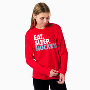 Hockey Long Sleeve Performance Tee - Eat. Sleep. Hockey.