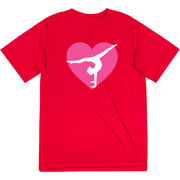 Gymnastics Short Sleeve Performance Tee - Gymnast Heart