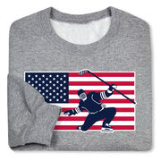 Hockey Crewneck Sweatshirt - Patriotic Hockey