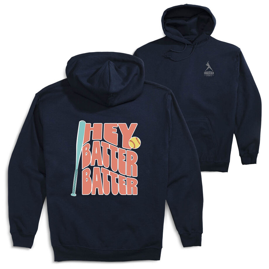 Softball Hooded Sweatshirt - Hey Batter Batter (Back Design)