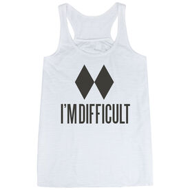 Skiing & Snowboarding Flowy Racerback Tank Top - I'm Difficult [Adult Medium/White] - SS