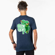 Baseball Short Sleeve T-Shirt - Feelin' Lucky Baseball (Back Design)
