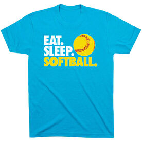 Softball T-Shirt Short Sleeve Eat. Sleep. Softball. [Youth Small/Turquoise] - SS