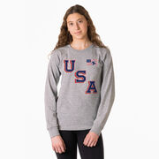 Hockey Tshirt Long Sleeve - Hockey USA Gold