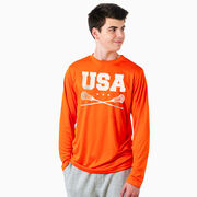 Guys Lacrosse Long Sleeve Performance Tee - USA Lacrosse