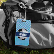 Soccer Bag/Luggage Tag - Personalized 2 Tier Patterns with Soccer Ball