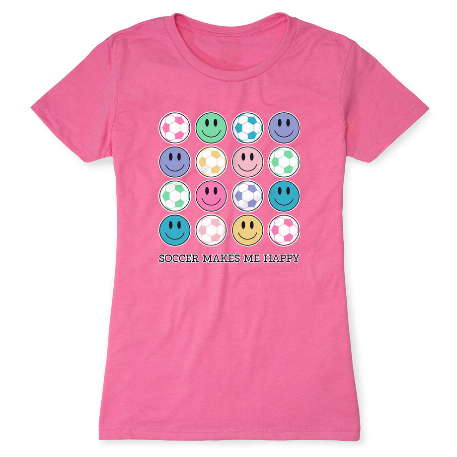 Soccer Women's Everyday Tee - Soccer Makes Me Happy