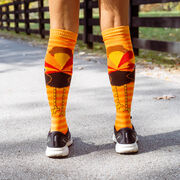 Woven Knee-High Socks - Gobbles Turkey