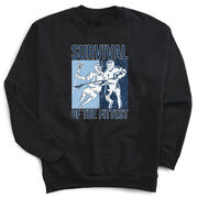 Guys Lacrosse Crewneck Sweatshirt - Survival of the Fittest