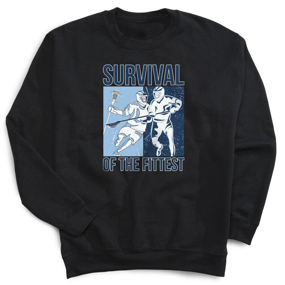 Guys Lacrosse Crewneck Sweatshirt - Survival of the Fittest