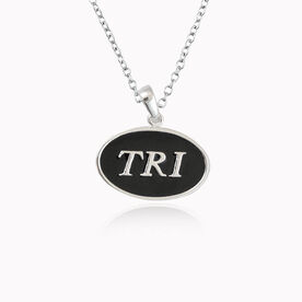 Sterling Silver and Black Enamel Triathlon Necklace