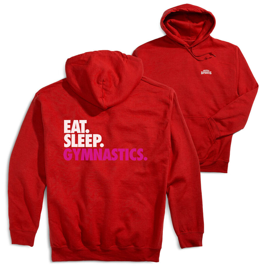 Gymnastics Hooded Sweatshirt - Eat. Sleep. Gymnastics. (Back Design)