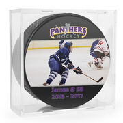 Personalized Photo With Logo (Wide) Hockey Puck