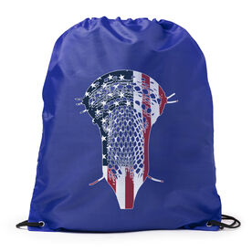 Guys Lacrosse Drawstring Backpack - Patriotic Stick