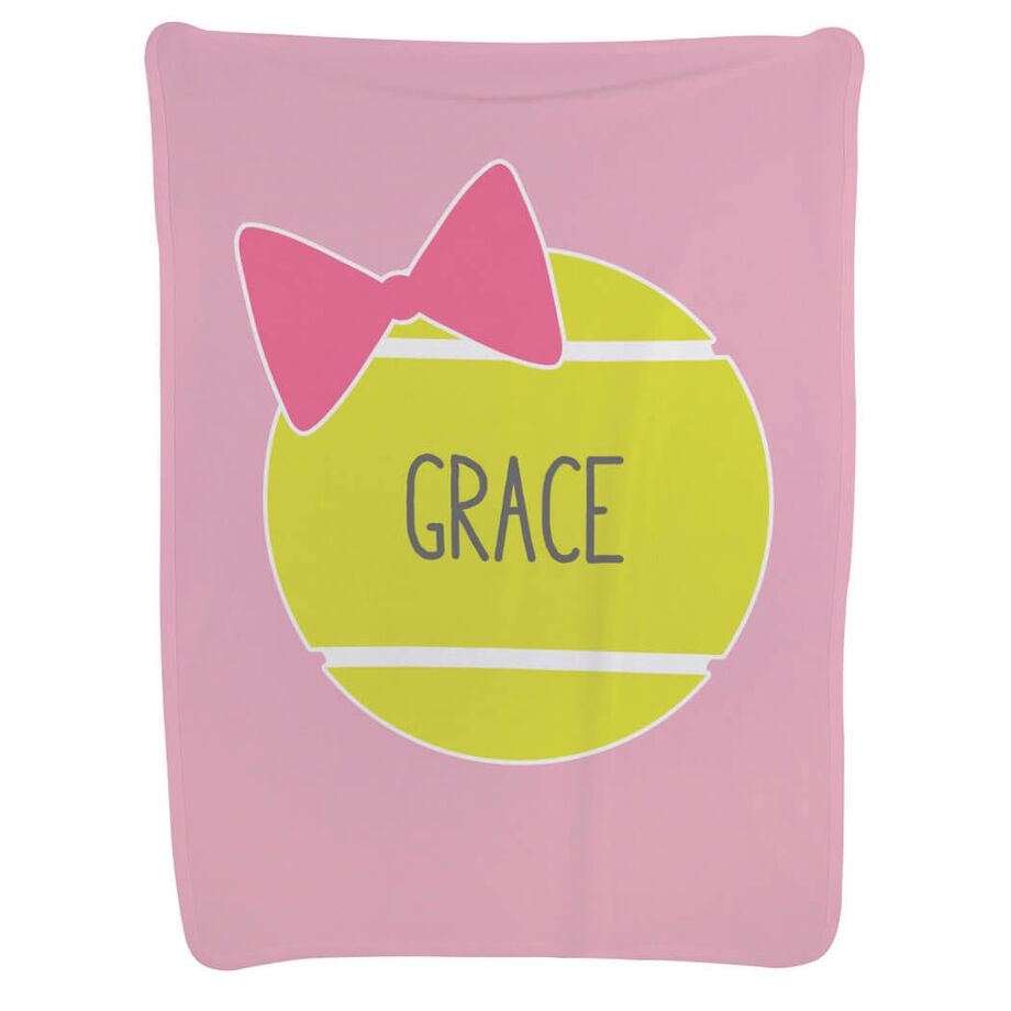 Tennis Baby Blanket Personalized Tennis Ball Bow Chalktalksports