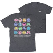 Cheerleading Short Sleeve T-Shirt - Cheer Makes Me Happy (Back Design)