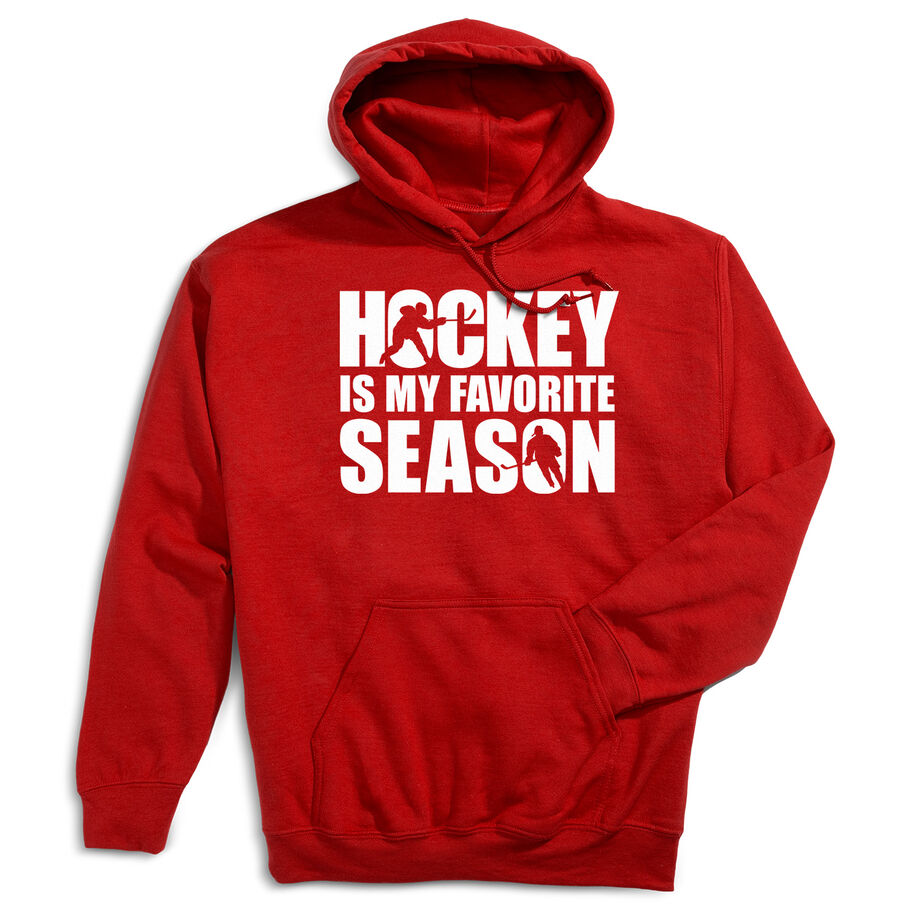 Hockey Hooded Sweatshirt - Hockey Is My Favorite Season - Personalization Image