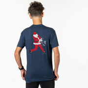 Baseball Short Sleeve T-Shirt - Home Run Santa (Back Design)