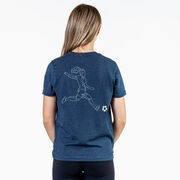 Soccer Short Sleeve T-Shirt - Soccer Girl Player Sketch (Back Design)