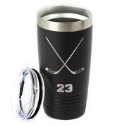 Hockey 20 oz. Double Insulated Tumbler - Personalized Crossed Sticks