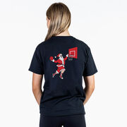 Basketball Short Sleeve T-Shirt - Slam Dunk Santa (Back Design)