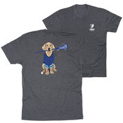 Guys Lacrosse Short Sleeve T-Shirt - Laxer the Lacrosse Dog (Back Design)