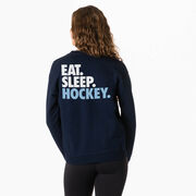 Hockey Crewneck Sweatshirt - Eat Sleep Hockey (Bold) (Back Design)