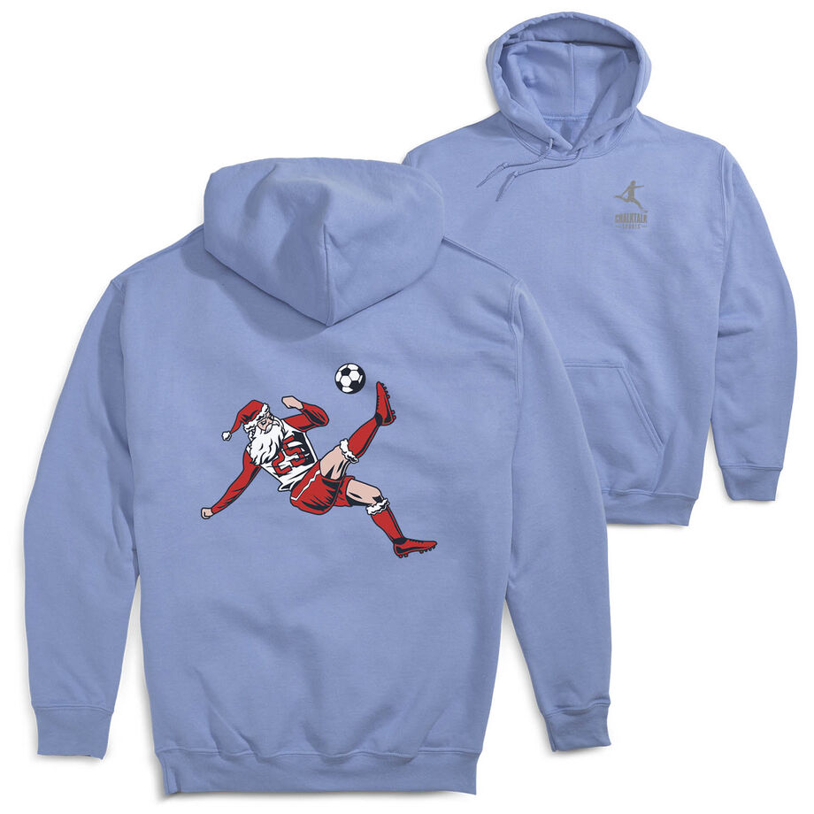 Soccer Hooded Sweatshirt - Soccer Santa (Back Design)