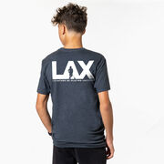 Guys Lacrosse Short Sleeve T-Shirt - I'd Rather Lax (Back Design)